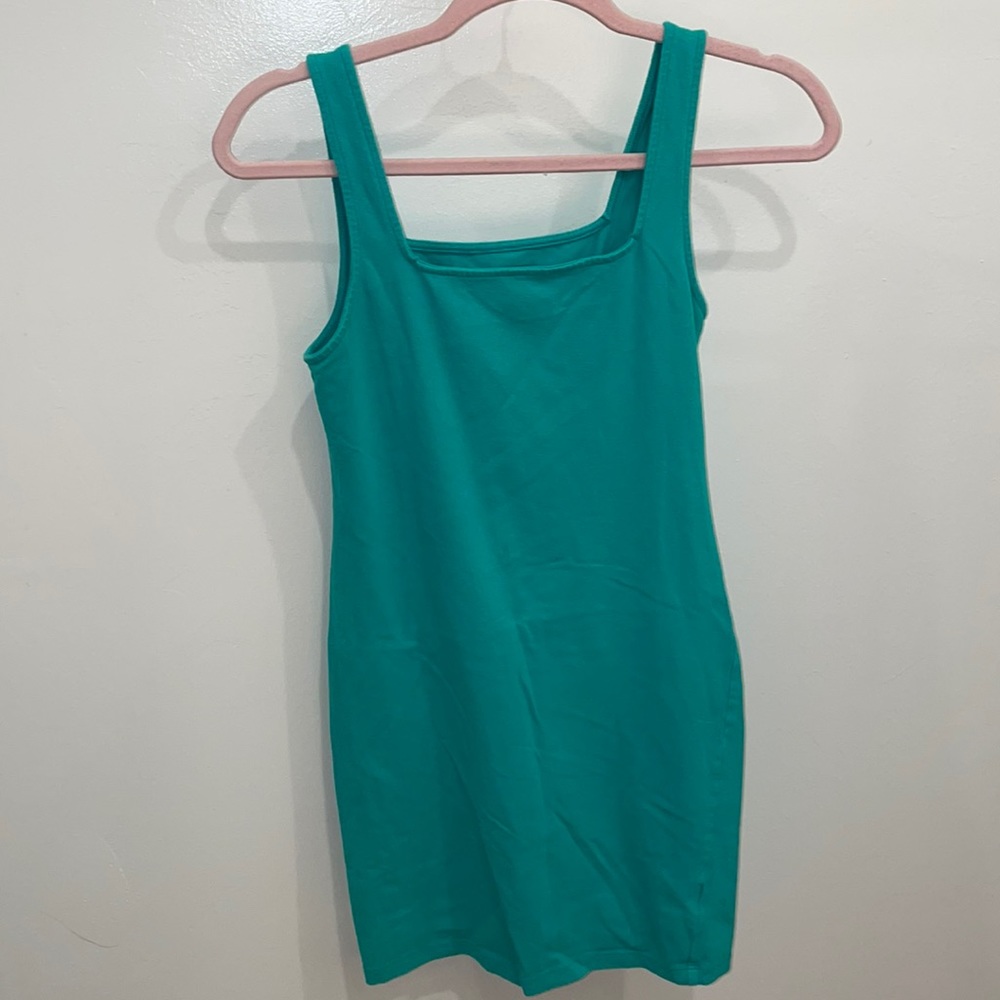 Turquoise bodycon tank top dress